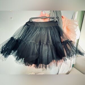 Morgane Le Fay Black Ruffled Bubble Mini Skirt